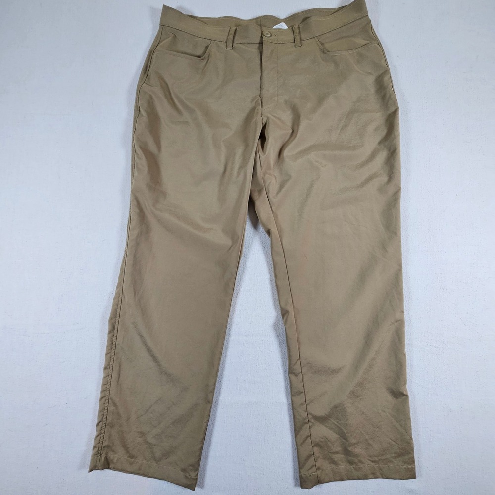 Under Armour Performance Pants Mens 40/30 Tan Loose Fit Straight Leg Golf Khaki